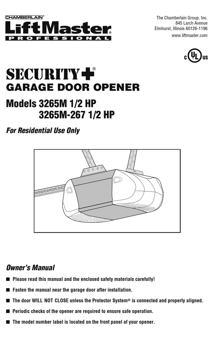 Chamberlain LiftMaster Pro Security + 3265 User manual