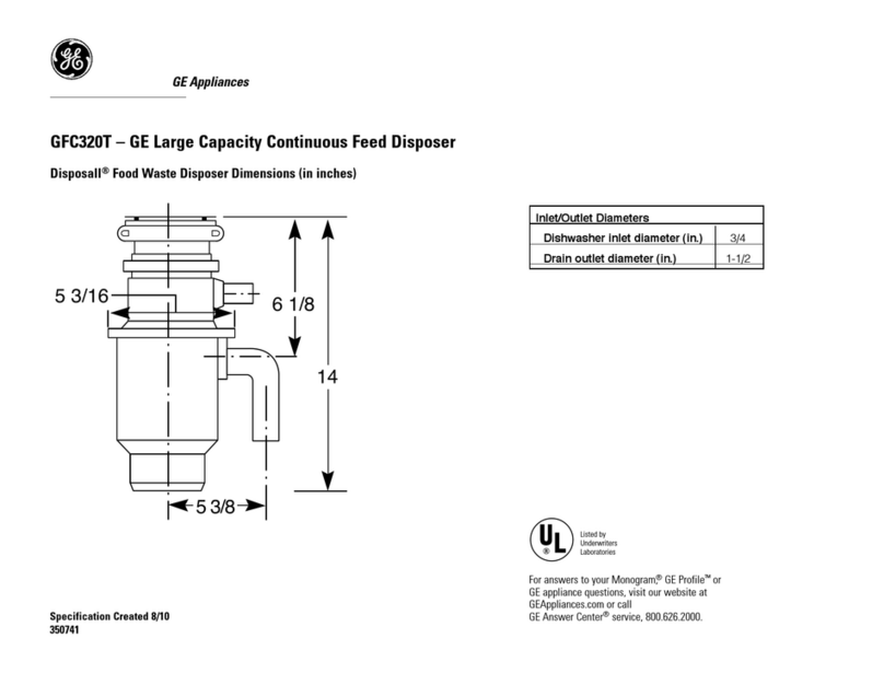 GE Disposall GFC320T Owner's manual GE Disposall GFC320T Owner's manual