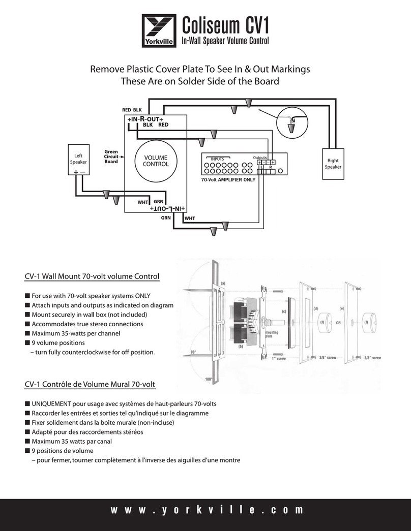 YORKVILLE Coliseum CV-1 User manual