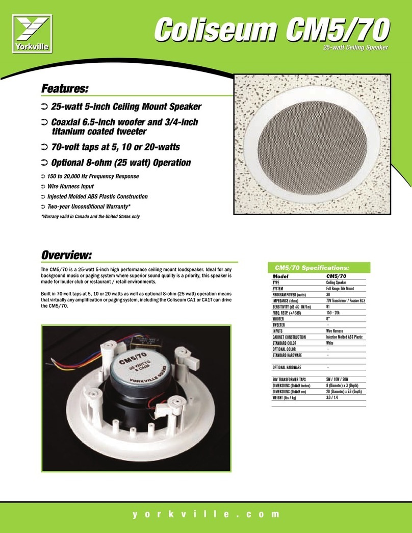 YORKVILLE COLISEUM CM570 User manual