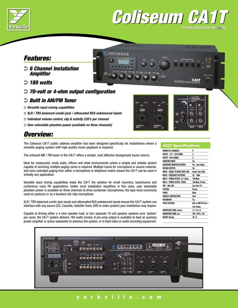 YORKVILLE CA1T User manual