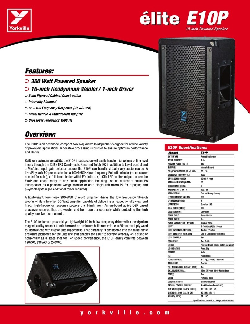 YORKVILLE ELITE E10P brochure