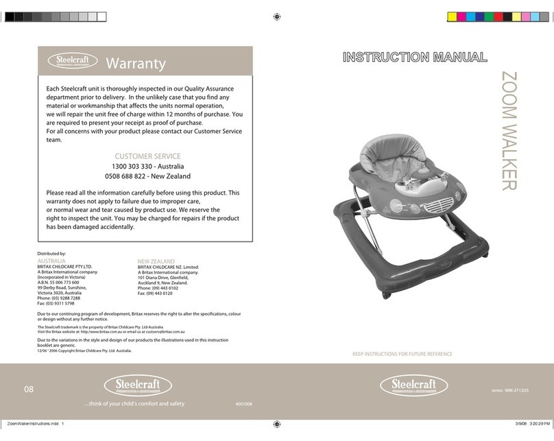 Britax ZOOM WALKER - SERIES WM-2112US User manual