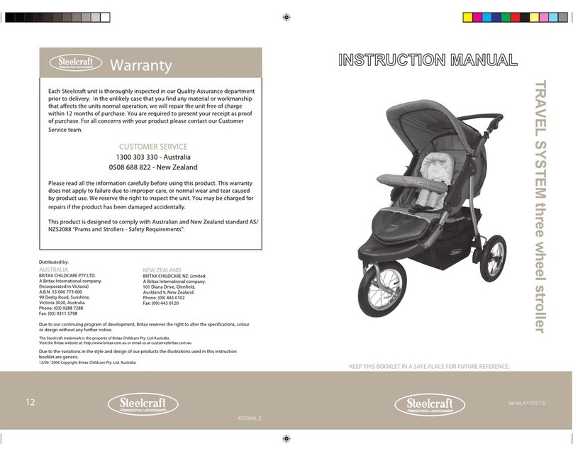 Britax TRAVEL SYSTEM THREE WHEEL STROLLER User manual