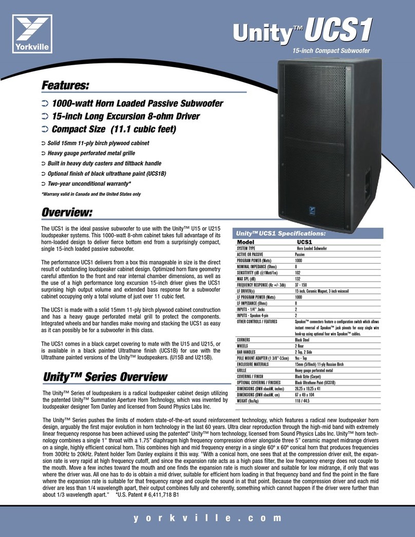 YORKVILLE UNITY UCS1 User manual
