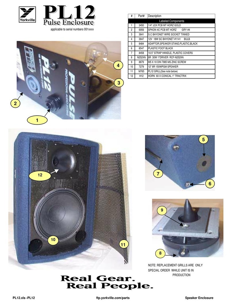 YORKVILLE PL12 - PARTS manual
