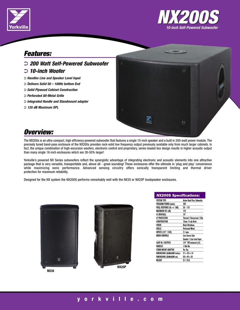 YORKVILLE NX200S Specifications