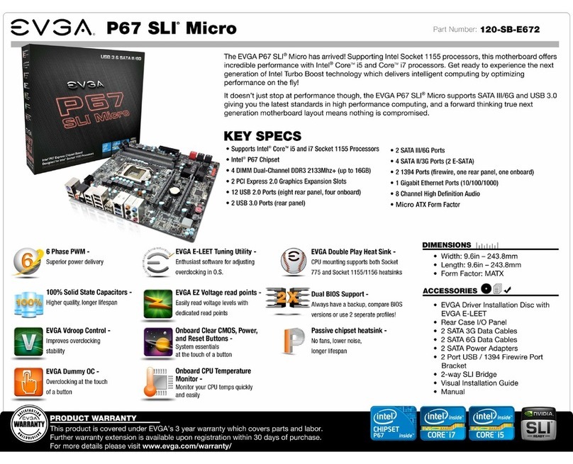 EVGA P67 SLI Micro specification