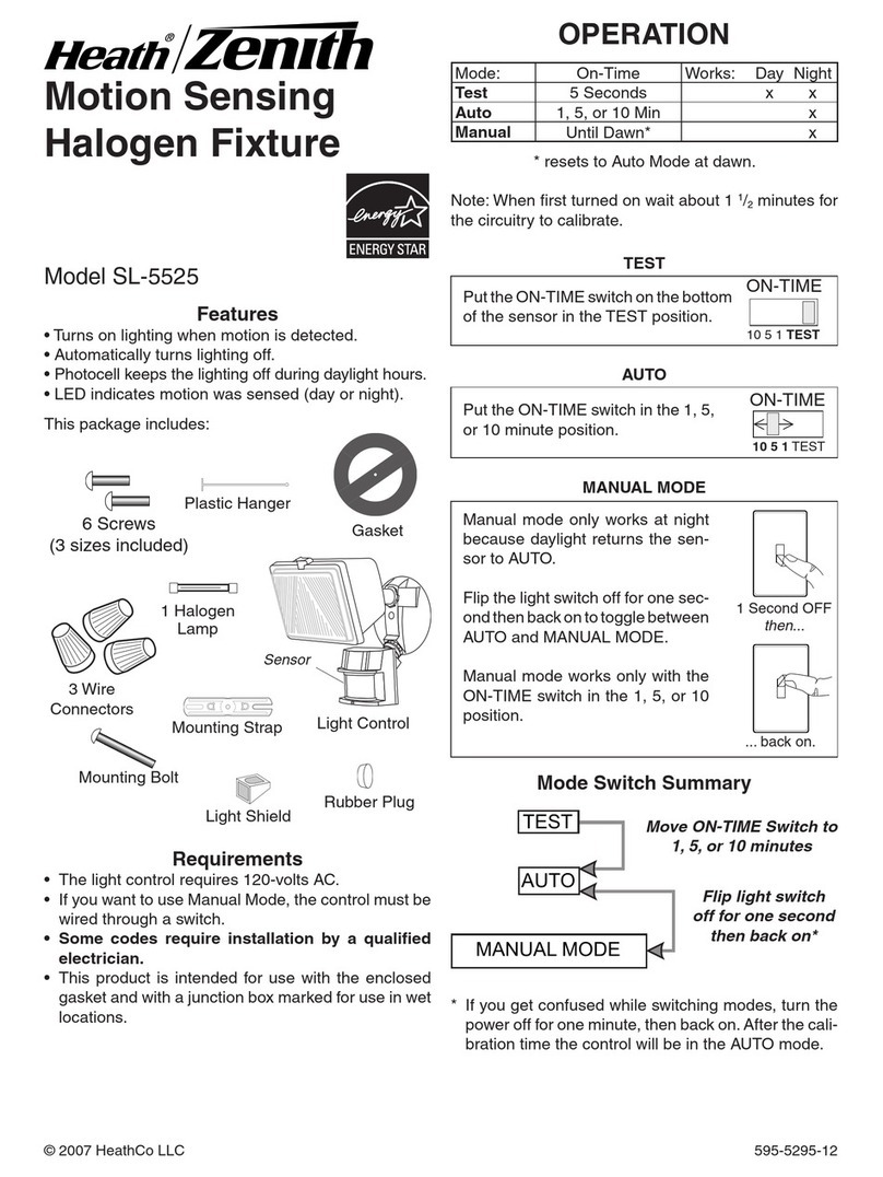 Heath Zenith SL-5525-WH - Heath - Quartz Motion-Sensing... user guide