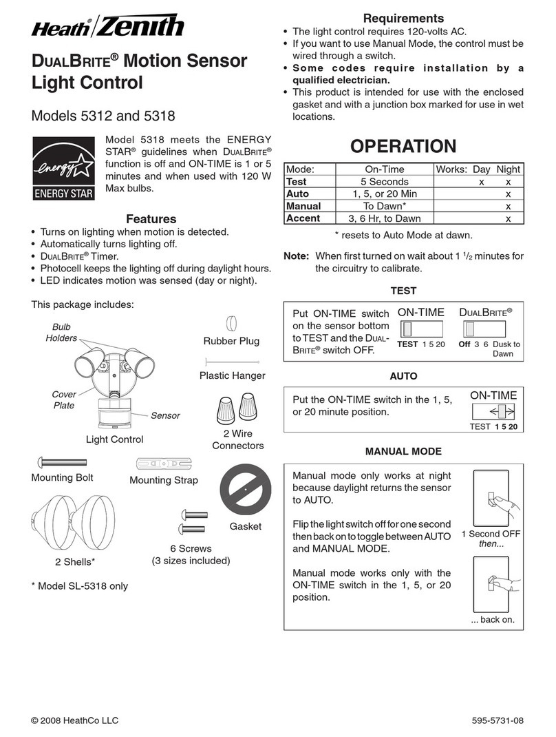 Zenith SL-5318-WH-C - Heath - Motion-Sensing Shielded Wide-Angle Twin Security... user guide Zenith SL-5318-WH-C - Heath - Motion-Sensing Shielded Wide-Angle Twin Security... user guide