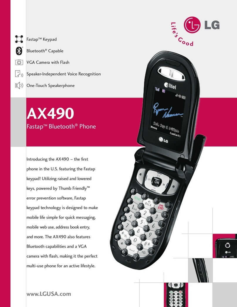 LG Fastap AX490 Specification sheet