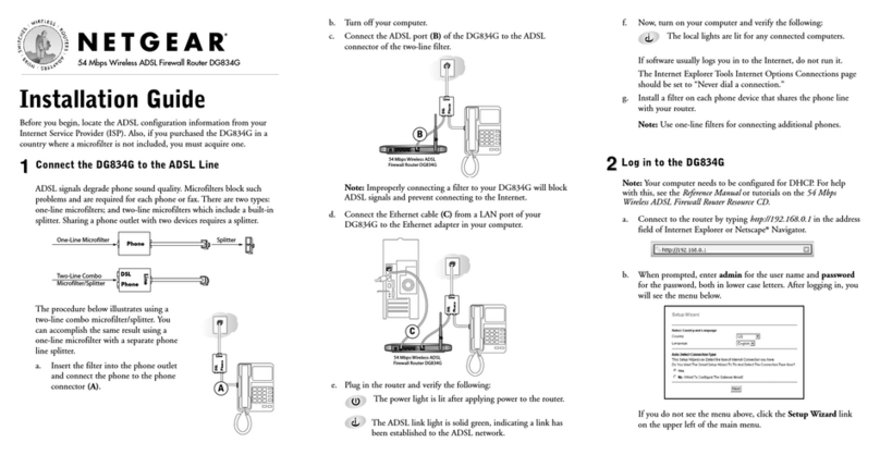 NETGEAR DG834Gv1 - 54 Mbps Wireless ADSL Firewall... User manual