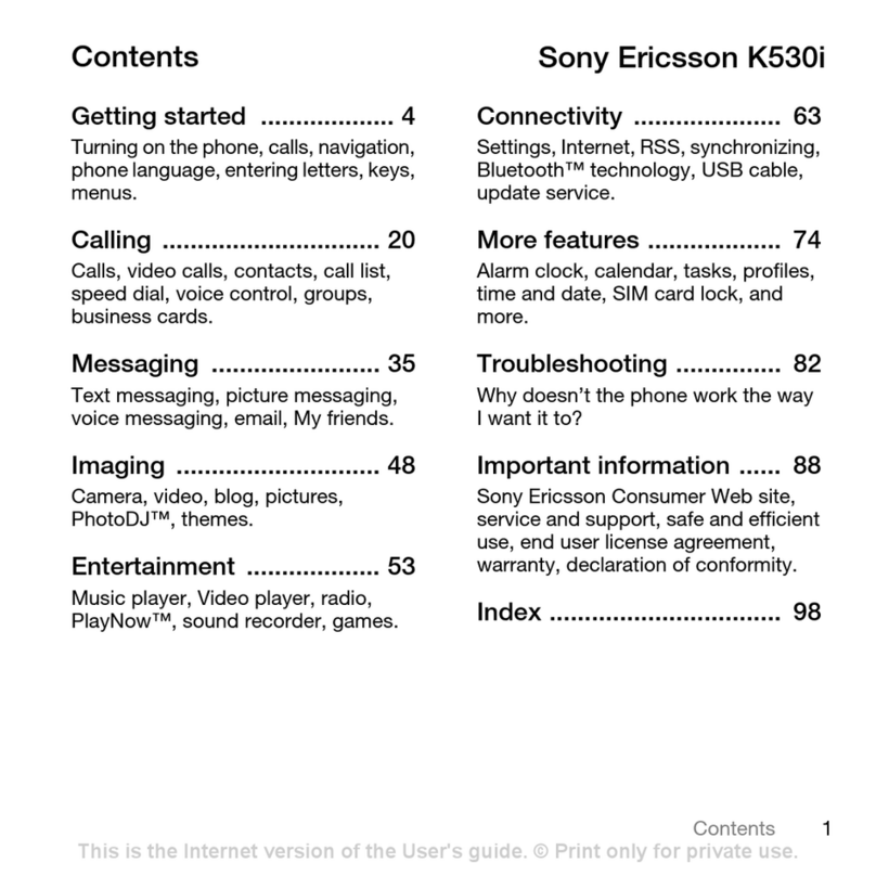 Sony Ericsson K530 User manual Sony Ericsson K530 User manual