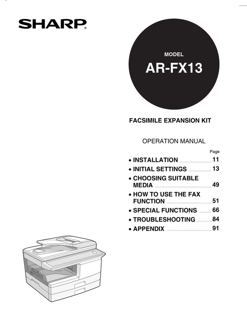Sharp ARFX13 - Fax Interface Card User manual Sharp ARFX13 - Fax Interface Card User manual