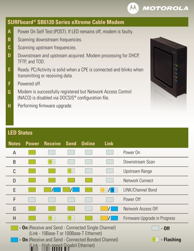 Motorola SB6120 - SURFboard - 160 Mbps Cable Modem supplementary guide