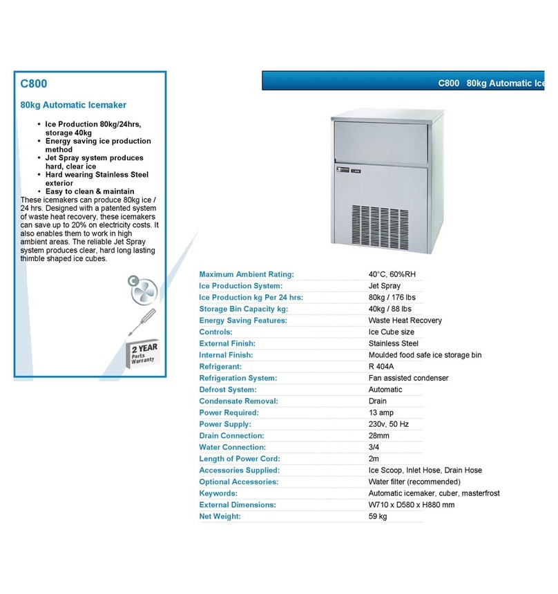 Master Frost C800 User manual