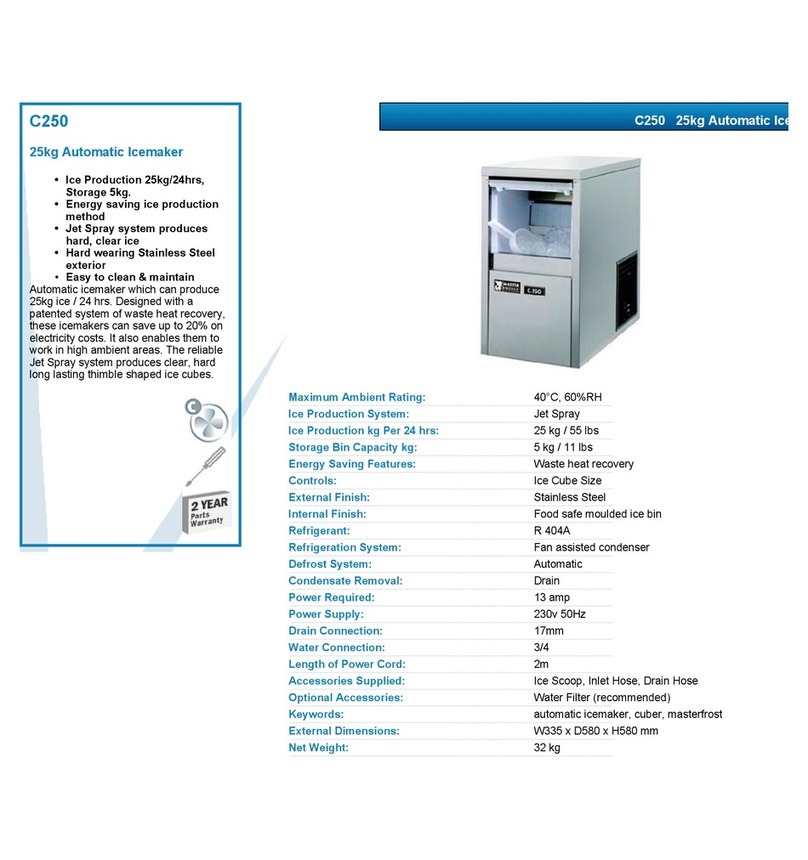 Master Frost C250 datasheet