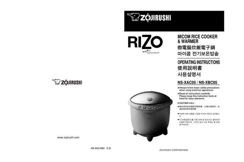 Zojirushi Rizo NS-XAC05 User manual Zojirushi Rizo NS-XAC05 User manual