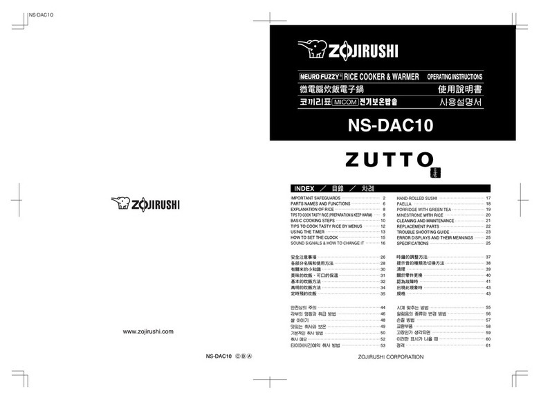 Zojirushi Zutto Neuro fuzzy NS-DAC10 User manual Zojirushi Zutto Neuro fuzzy NS-DAC10 User manual