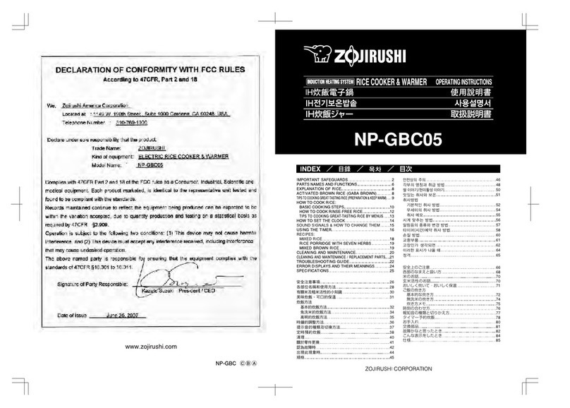 Zojirushi NP-GBC05 User manual Zojirushi NP-GBC05 User manual