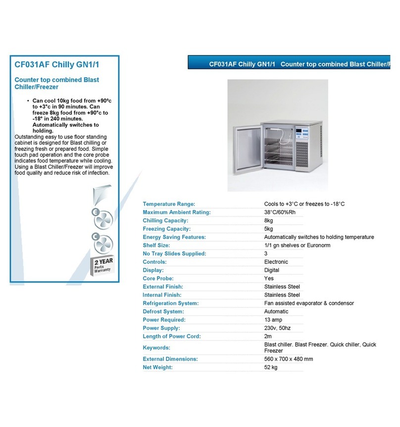 Friulinox CF031AF CHILLY GN1-1 datasheet