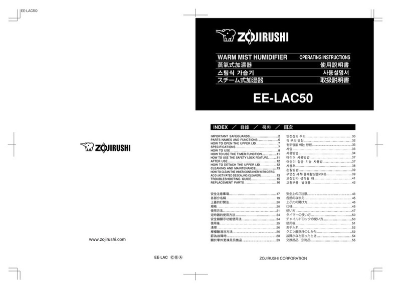 Zojirushi EE-LAC50 operating instructions