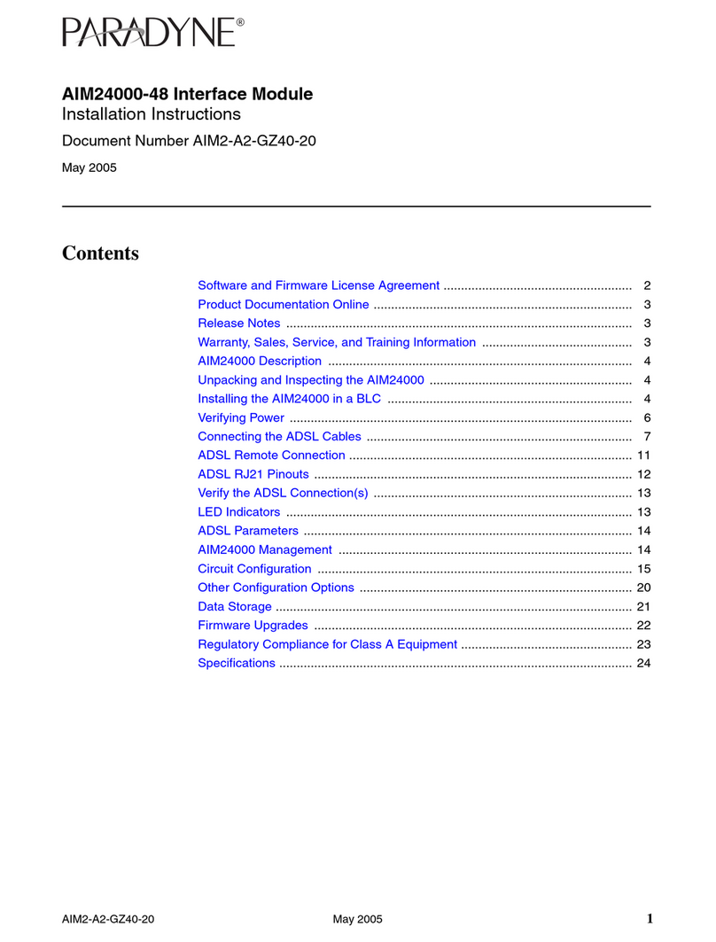 Paradyne AIM24000 User manual