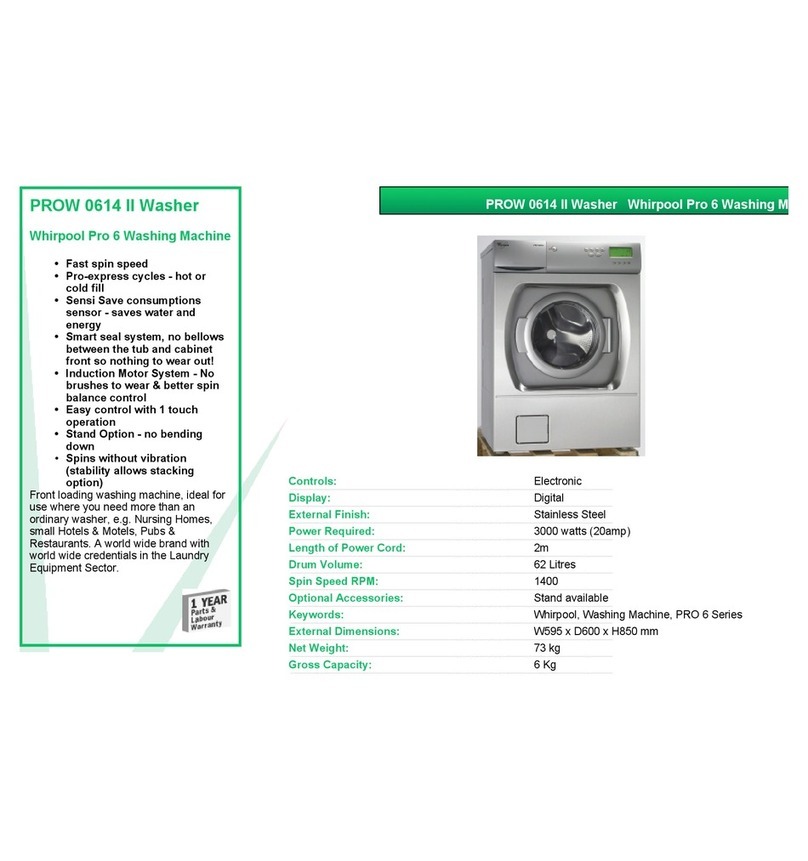Whirlpool PROW 0614 II WASHER datasheet