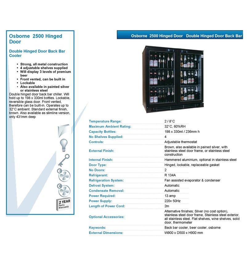VALERA OSBORNE 2500 HINGED DOOR datasheet