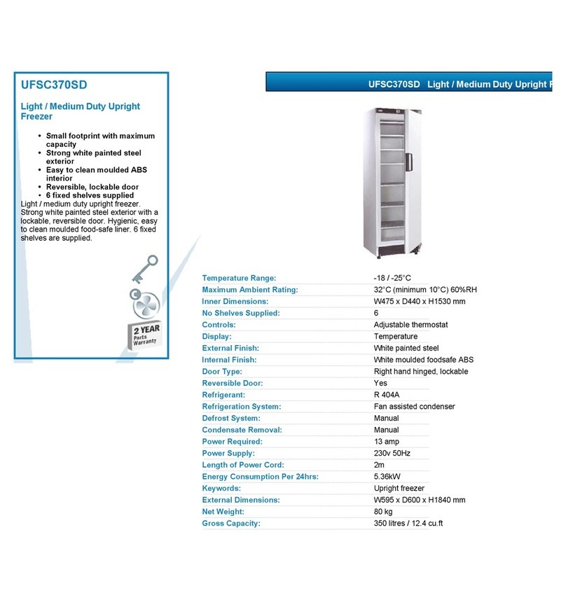 Tefcold UFSC370SD User manual