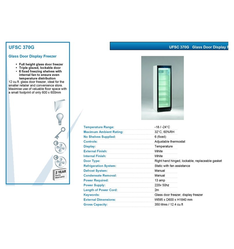Tefcold UFSC 370G User manual