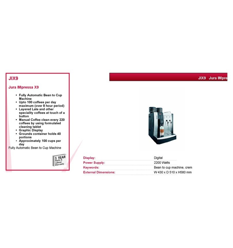 Jura IMPRESSA X9 datasheet