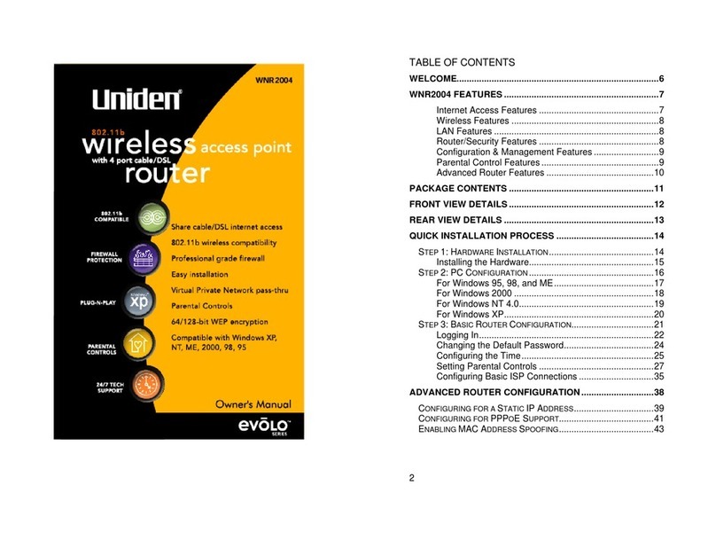 Uniden evolo WNR2004 User manual