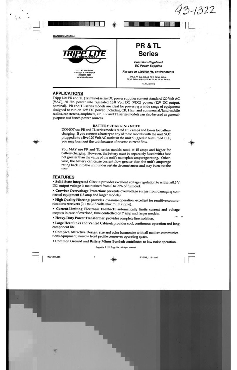 Tripp Lite PR10 User manual