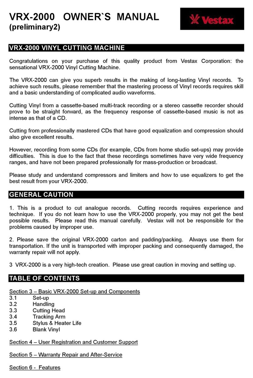 Vestax VRX-2000 User manual