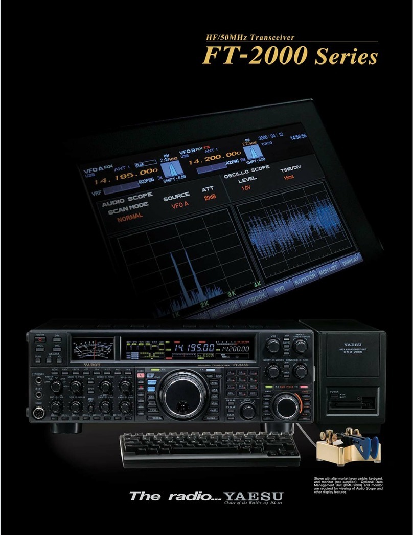 Yaesu FT-2000 - MENU MODE LIST User manual