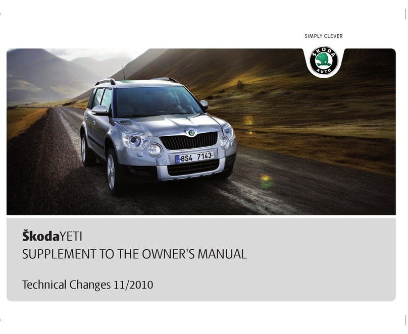 Skoda YETI - MANUAL ADDENDUM 11-10 Owner's manual supplement
