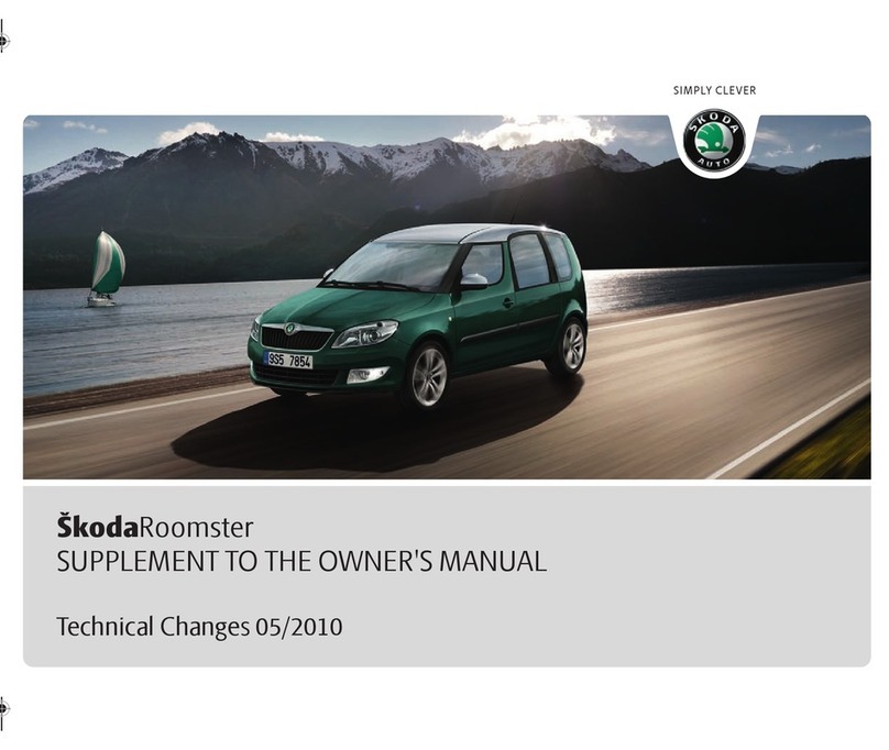 Skoda ROOMSTER - TECHNICAL CHANGES 05-2010 Owner's manual supplement