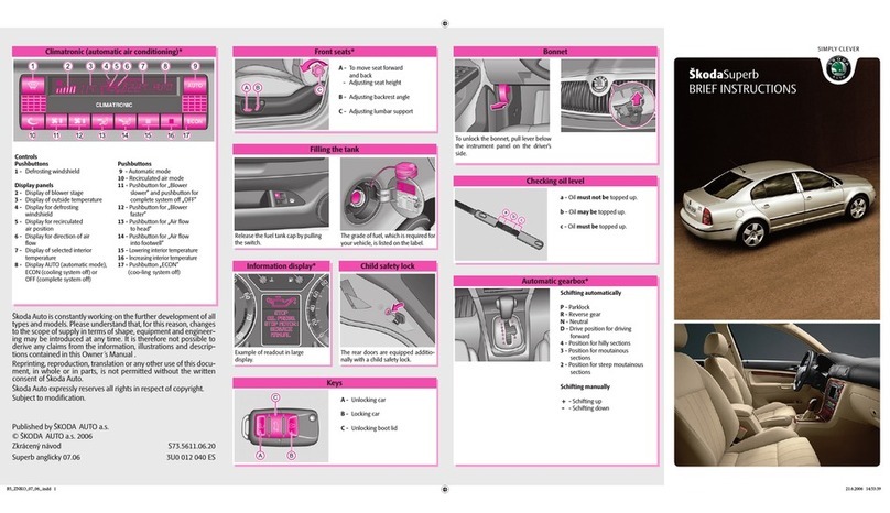 Skoda SUPERB instructions