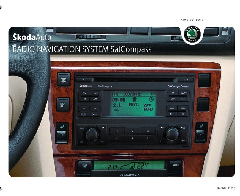 Skoda RADIO NAVIGATION SYSTEM SATCOMPASS - FOR... User manual
