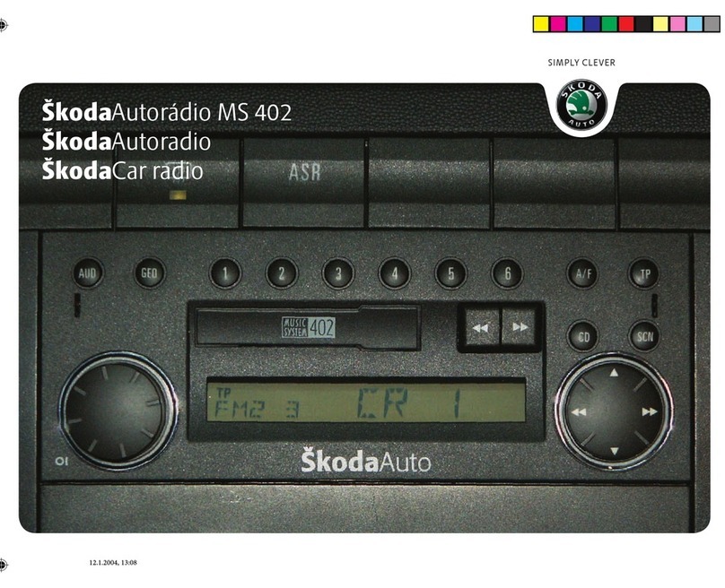 Skoda CAR RADIO MS 402 - FOR FABIA manual