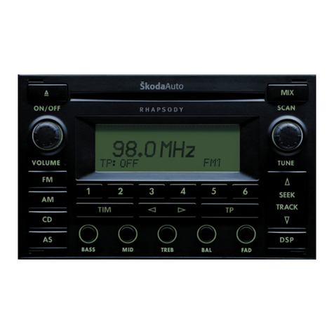 Skoda CAR RADIO RHAPSODY - FOR SUPERB 06-2004 User manual Skoda CAR RADIO RHAPSODY - FOR SUPERB 06-2004 User manual