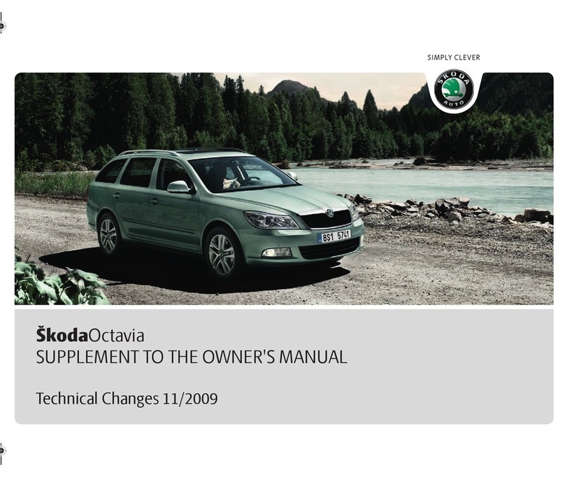 Skoda OCTAVIA - TECHNICAL CHANGES 11-2009 Owner's manual supplement