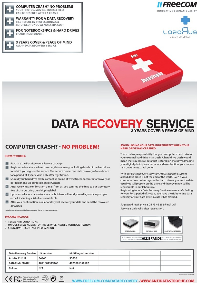 Freecom DATA RECOVERY SERVICE User manual