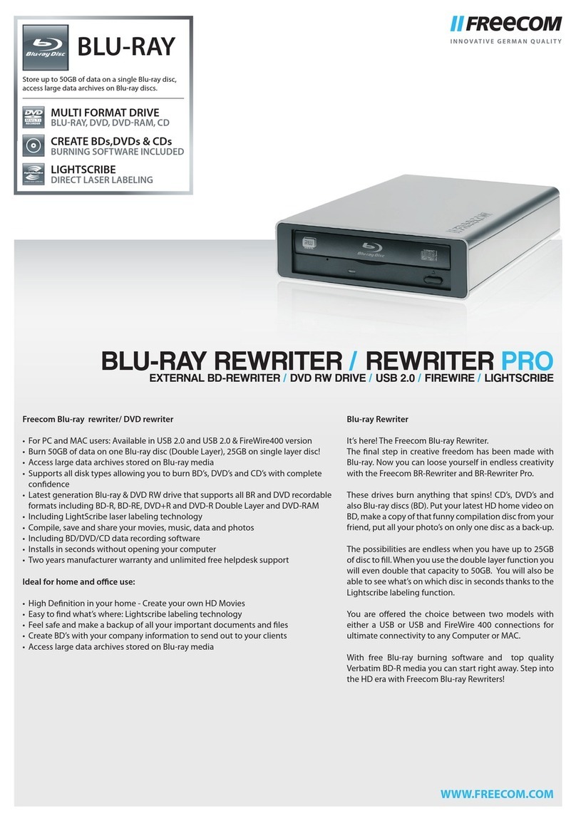 Freecom BLU-RAY REWRITER PRO User manual