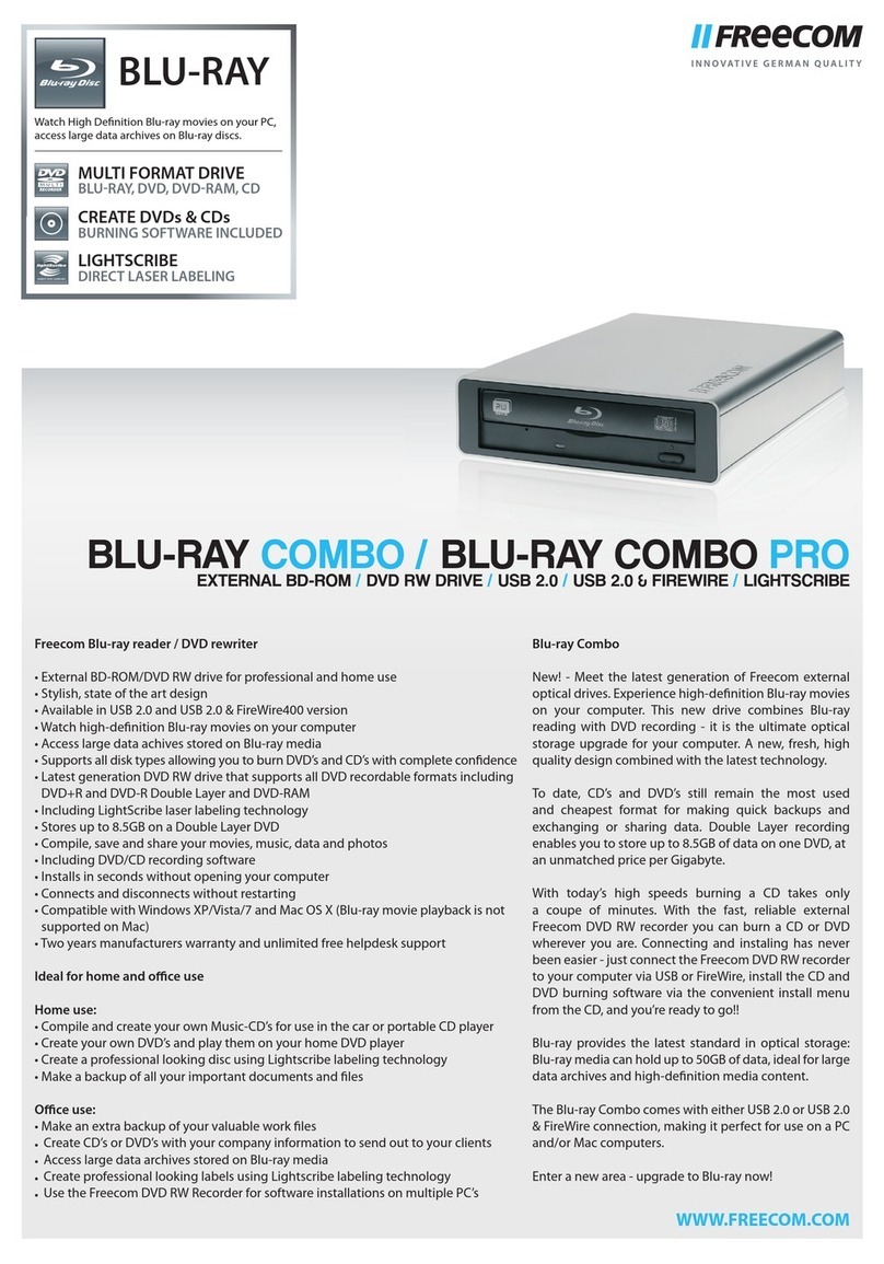 Freecom BLU-RAY COMBO datasheet