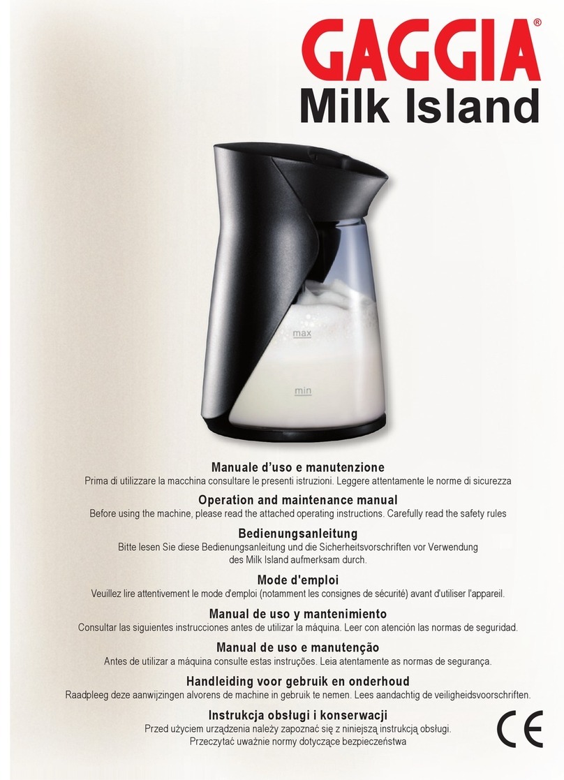 Gaggia MILK ISLAND Operation and maintenance manual Gaggia MILK ISLAND Operation and maintenance manual