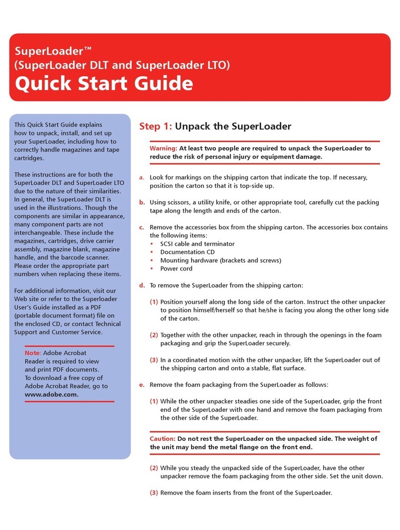 Freecom LTO SUPERLOADER quick start guide