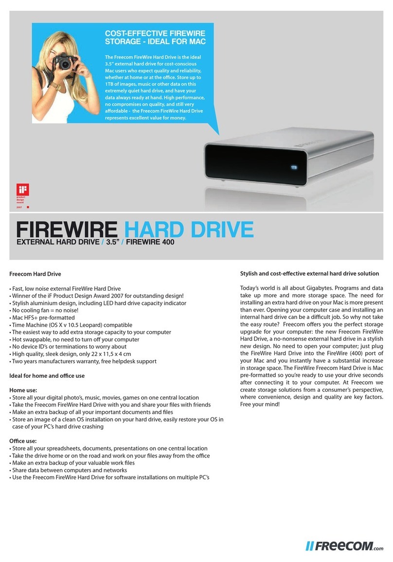Freecom FIREWIRE HARD DRIVE datasheet