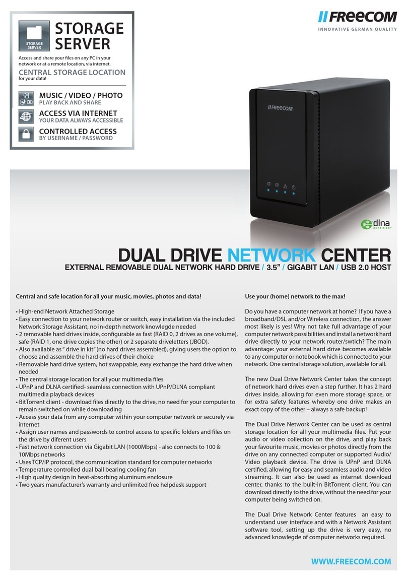 Freecom DUAL DRIVE NETWORK CENTER datasheet